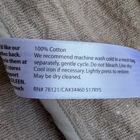 Eileen Fisher Rhythmic Cotton Slub Kimono Jacket in a natural beige color - Picture 13 of 13